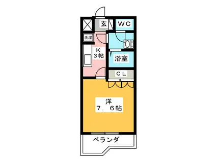 パルティール(1K/2階)の間取り写真