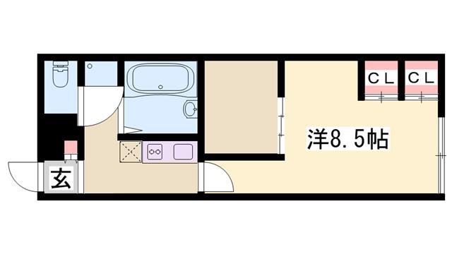 フレンドリーA(ワンルーム/1階)の間取り写真