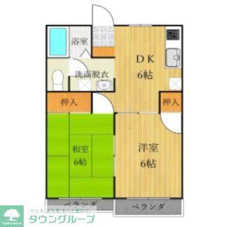 レピュート上柴(2DK/1階)の間取り写真