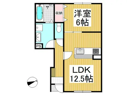リナージュ秋和(1LDK/1階)の間取り写真