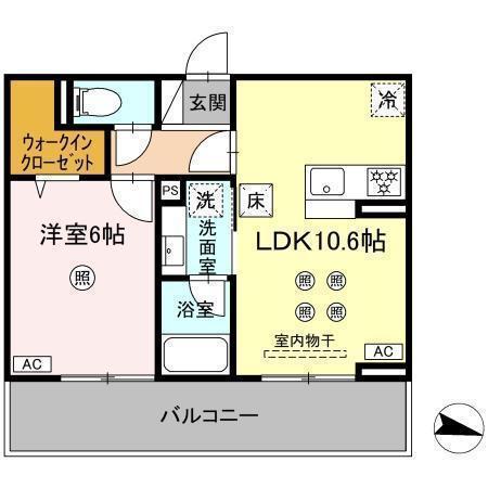 D-RESENA大橋I(1LDK/1階)の間取り写真
