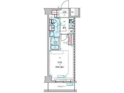 ジェノヴィア川崎鈴木町スカイガーデン(1K/3階)の間取り写真