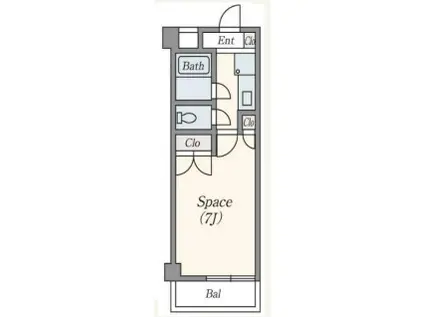 アリスシティ 角(1K/2階)の間取り写真