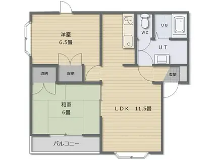 エコーマンション NO.2(2LDK/1階)の間取り写真