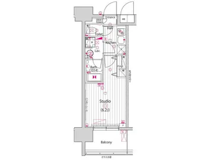 グランド・ガーラ川崎西口(1K/8階)の間取り写真