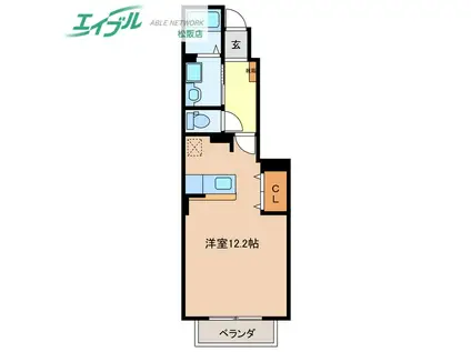 パラッツォ(ワンルーム/1階)の間取り写真