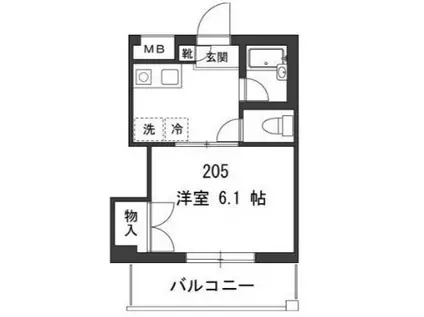 キングネクスト(1K/2階)の間取り写真