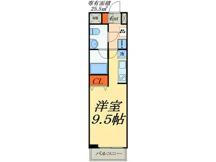 クレスト南千住(ワンルーム/2階)の間取り写真