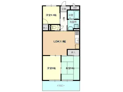 メゾンルミエール(3LDK/2階)の間取り写真