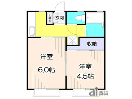 スカイガーデン(2K/1階)の間取り写真