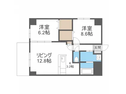 MODENA近代美術館(2LDK/7階)の間取り写真