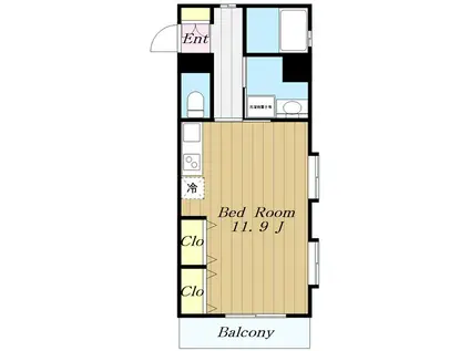 ライオンズマンション海老名第2(ワンルーム/4階)の間取り写真