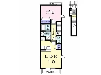 ヴァンメール(1LDK/2階)の間取り写真