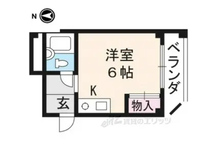 ヒニックフラット(ワンルーム/3階)の間取り写真