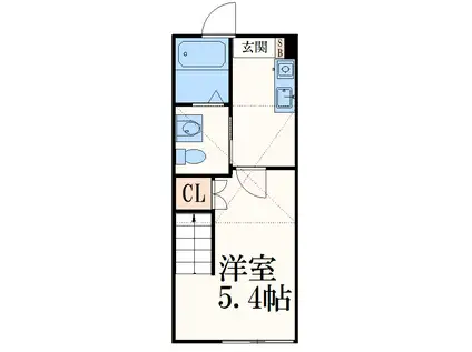 グラトリーレT(1K/1階)の間取り写真