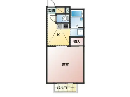 リトルシャンティ―(1K/1階)の間取り写真