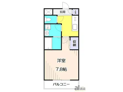 アンソレイユENSOLEILLE(1K/1階)の間取り写真