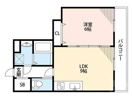 セイントプレイス(1LDK/6階)の間取り写真