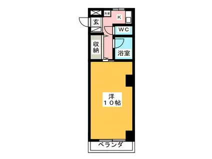 ガウディかきや(1K/4階)の間取り写真