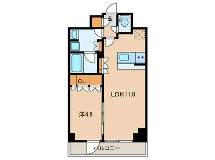 コンフォートサウス白金台(1LDK/2階)の間取り写真