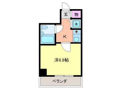 トーカン柏キャステール(1K/4階)の間取り写真