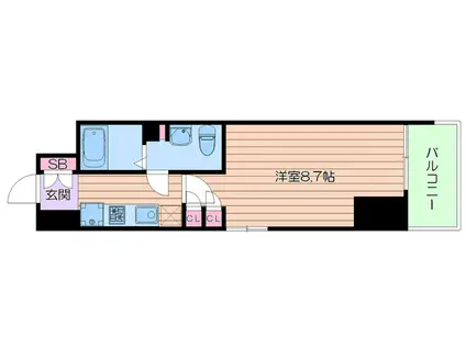 ミュプレ江坂(1K/6階)の間取り写真