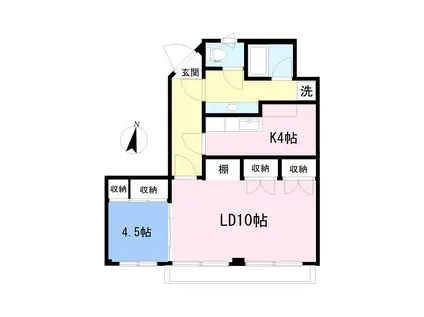 増田ビル(1LDK/1階)の間取り写真