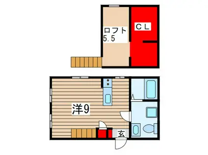 プリマ麗賓館(ワンルーム/1階)の間取り写真