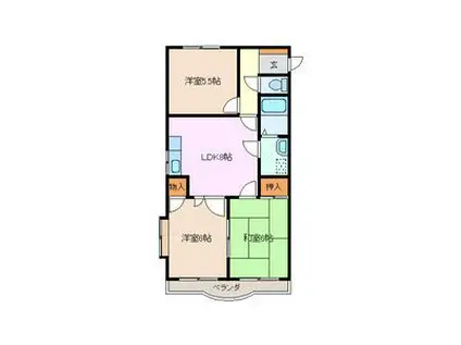 エクセレンス(3DK/3階)の間取り写真