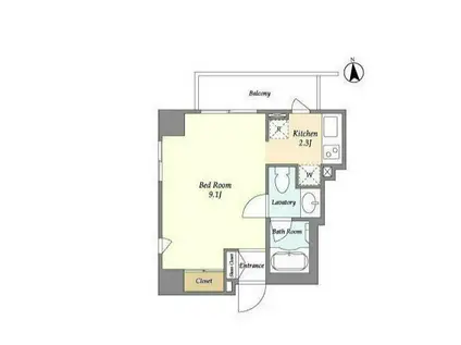 ブライトンコート三田(ワンルーム/4階)の間取り写真