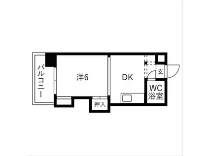 プラザハイツ24(1DK/4階)の間取り写真