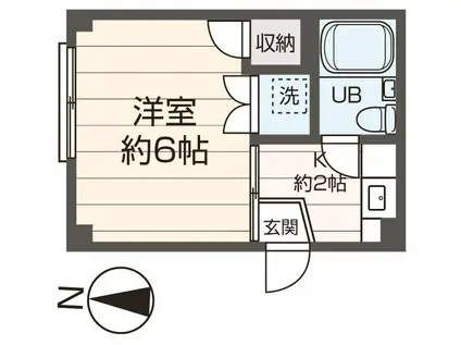 ベリルハイツ(1K/4階)の間取り写真