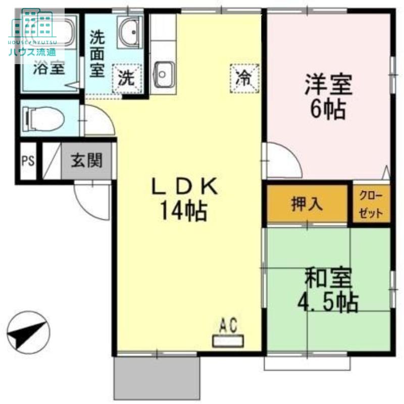 アネックス木場A(2LDK/1階)の間取り写真