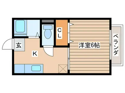 シェトワアパート(1K/2階)の間取り写真