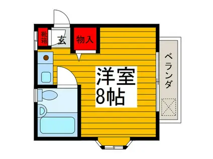 シャルム南行徳D(ワンルーム/2階)の間取り写真