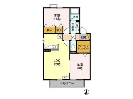 フォレストヴィラ(2LDK/2階)の間取り写真