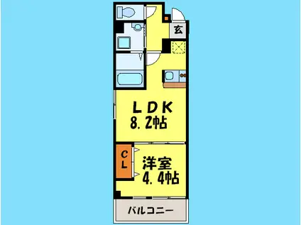 アール平和(1LDK/3階)の間取り写真