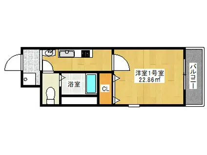 ビーライズ元町(1K/10階)の間取り写真