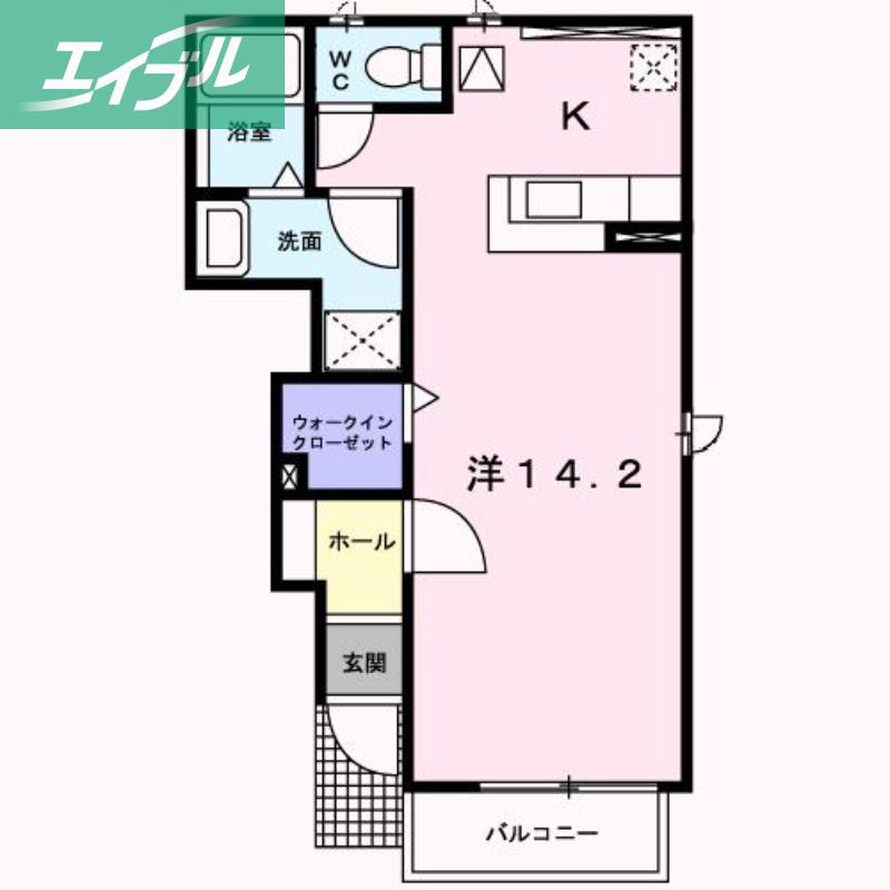 OAZO B(ワンルーム/1階)の間取り写真