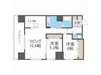 グラン札幌(2LDK/10階)の間取り写真