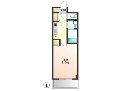 ファインクレスト府中(1K/2階)の間取り写真