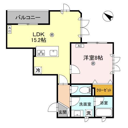 VILLA LE EUPHORIA KITANO(1LDK/3階)の間取り写真