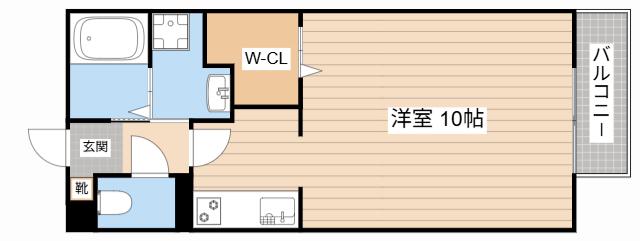 ヴィラタッツミー(ワンルーム/2階)の間取り写真