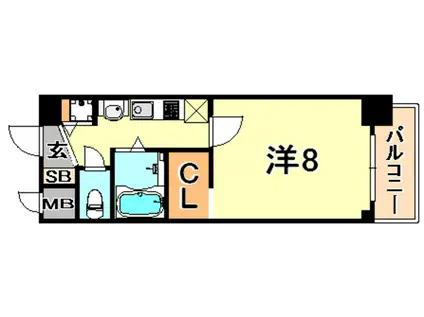 シッタビスタ神戸下山手通(1K/6階)の間取り写真