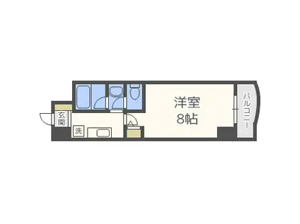 ミュプレ北浜イースト(1K/3階)の間取り写真