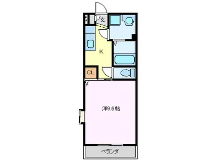 セントリバーヒルズひばりが丘 I(1K/3階)の間取り写真