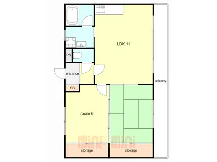 ブロッサムガーデン(2LDK/3階)の間取り写真