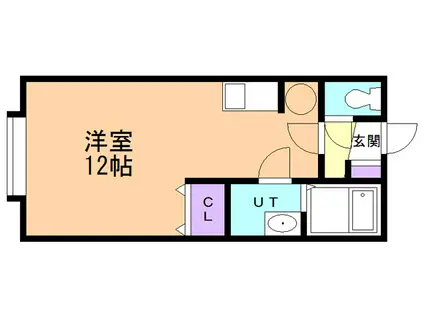 クローバー高砂(ワンルーム/2階)の間取り写真