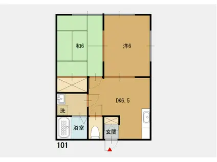 サンハイツ(2DK/1階)の間取り写真