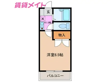 レオパレスブリリアント幸(1K/2階)の間取り写真